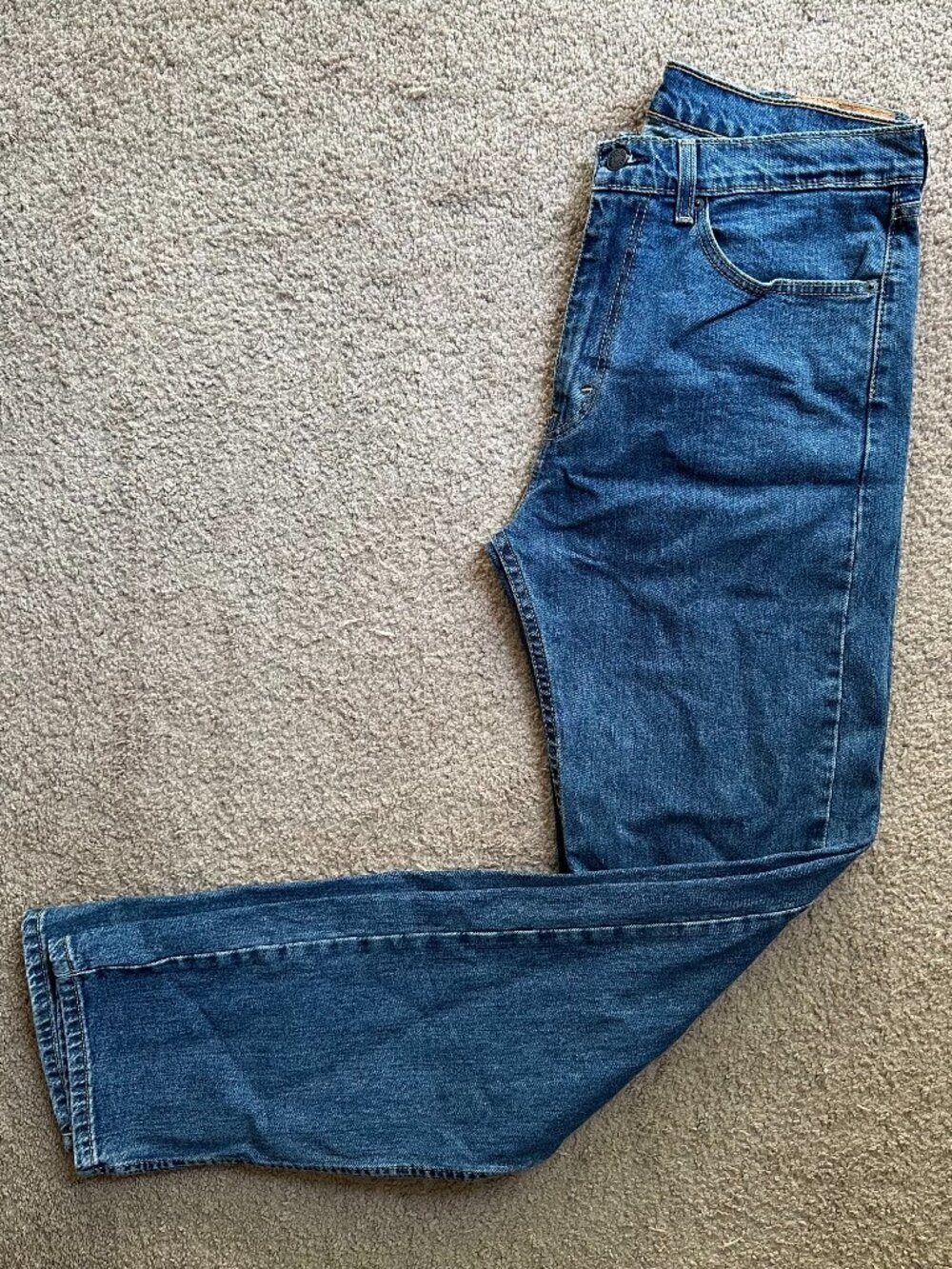 Levi 505 Jeans Mens 34x36 Straight Fit Blue Medium Wash Denim Mid Rise